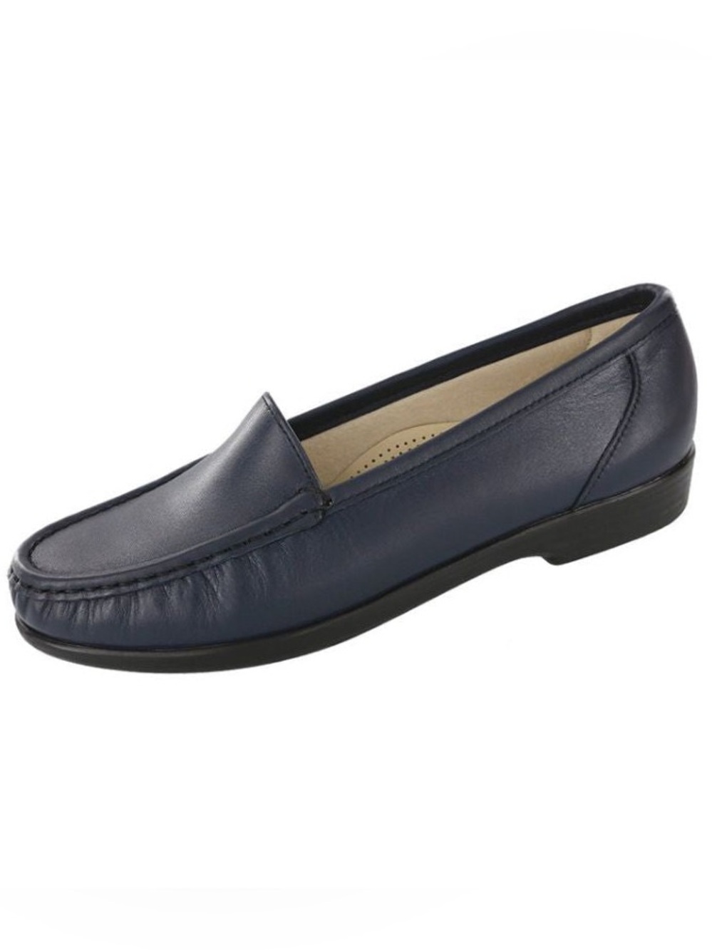 SAS Simplify Navy Blue Women's Walking Shoes Medium Width size 10 Leather Flats